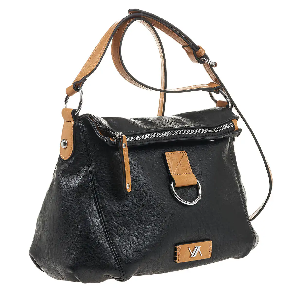 Verde Γυναικεία Τσάντα Χιαστί 16-6925 Μαύρο