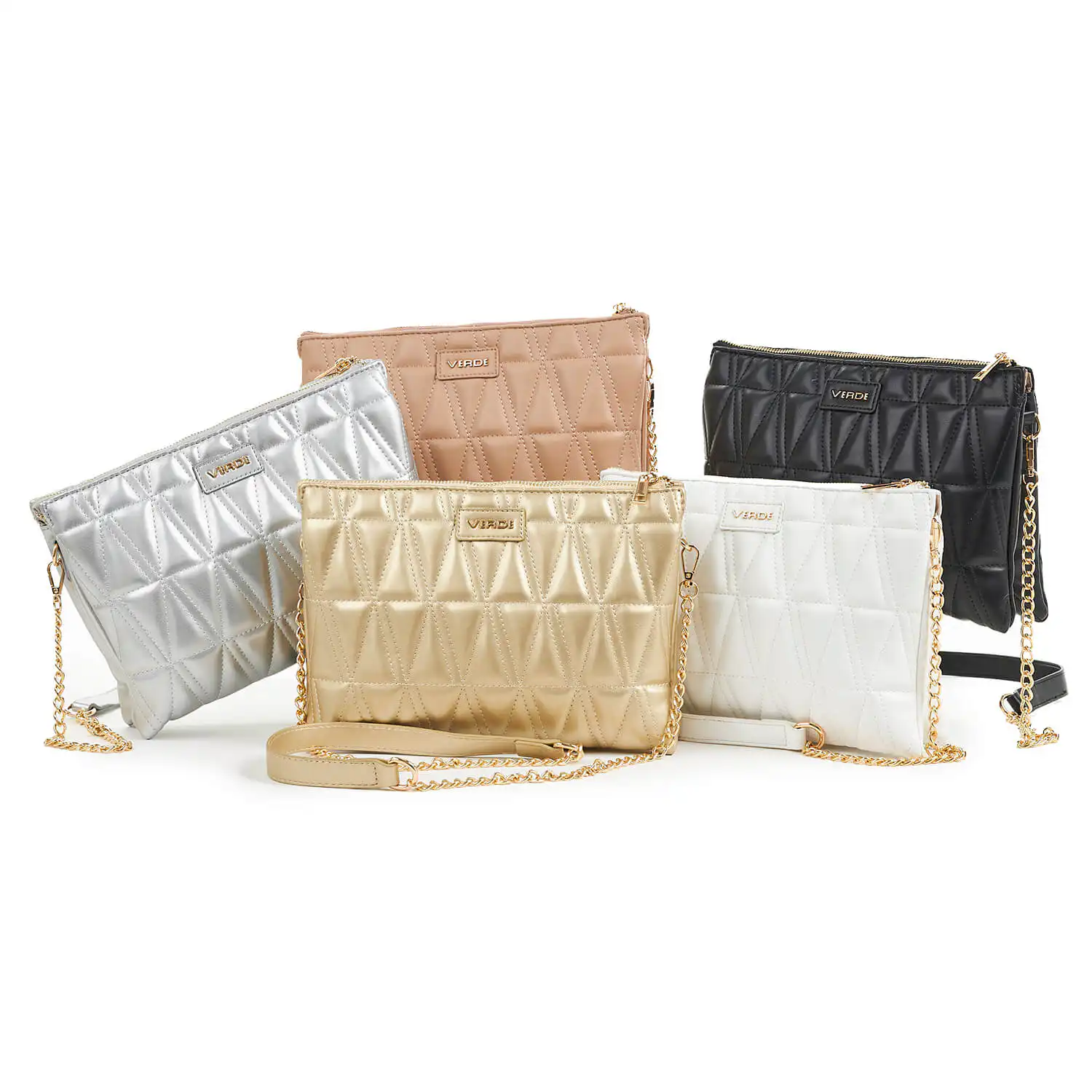 Verde Γυναικεία Τσάντα Χιαστί 16-6939 Ασημί