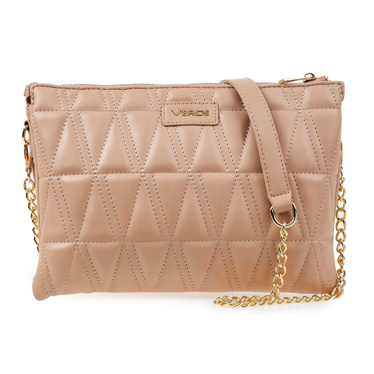 Verde Γυναικεία Τσάντα Χιαστί 16-6939 Ασημί