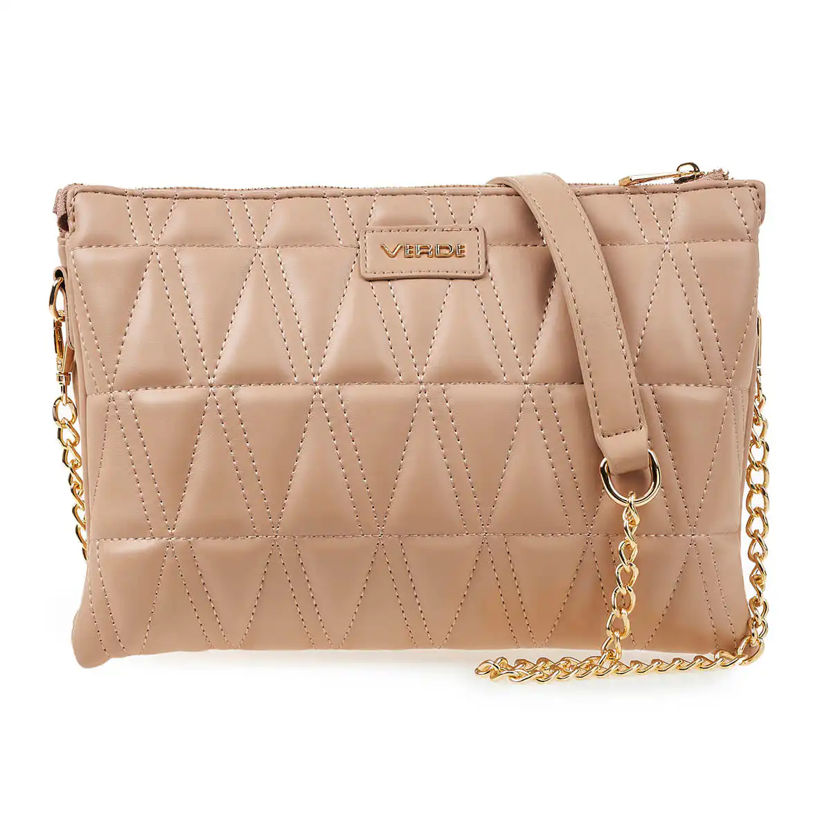 Verde Γυναικεία Τσάντα Χιαστί 16-6939 Ασημί