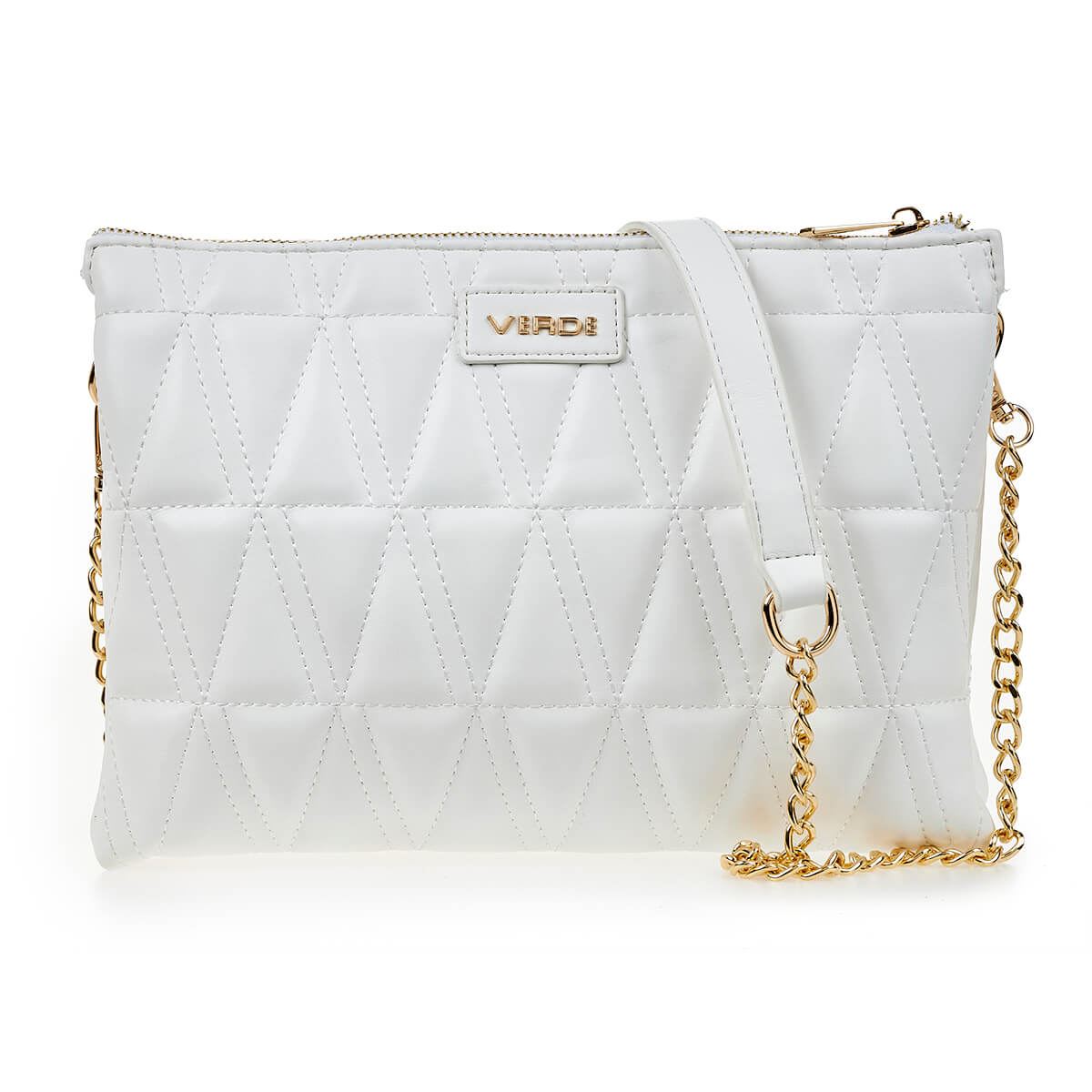 Verde Γυναικεία Τσάντα Χιαστί 16-6939 Ασημί