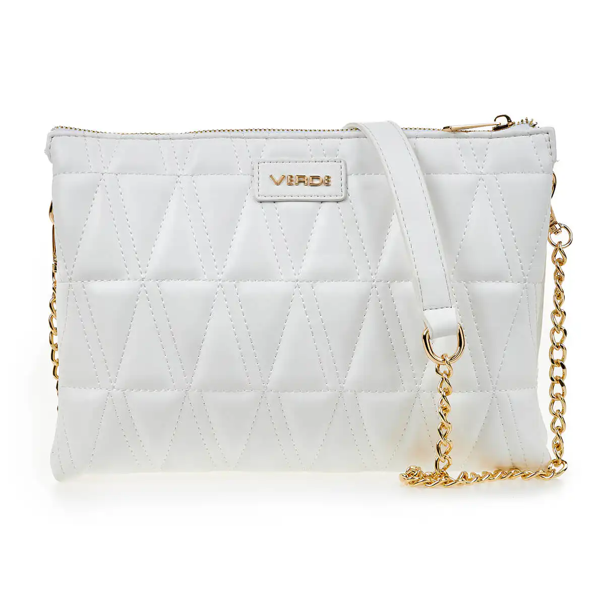 Verde Γυναικεία Τσάντα Χιαστί 16-6939 Ασημί