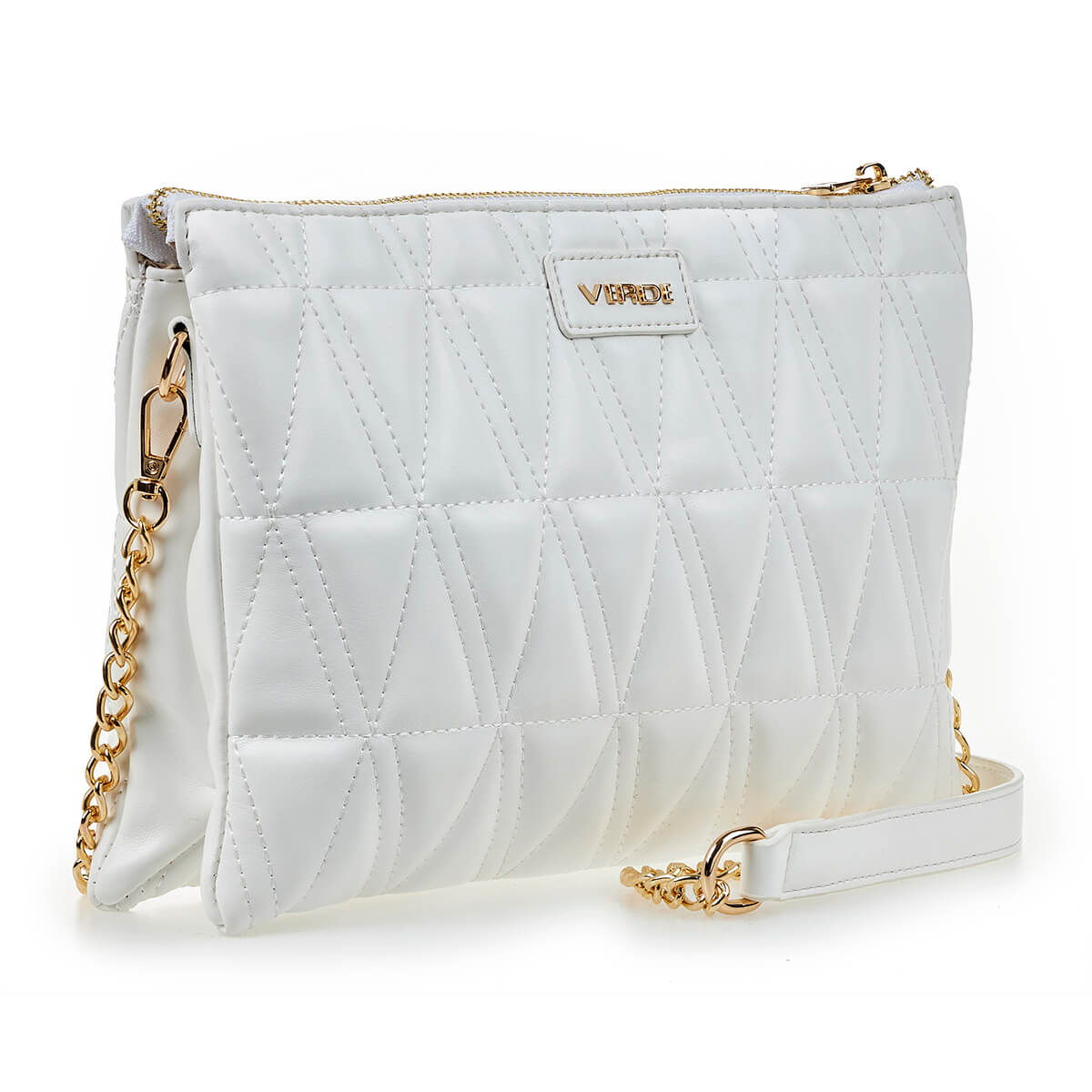 Verde Γυναικεία Τσάντα Χιαστί 16-6939 Ασημί