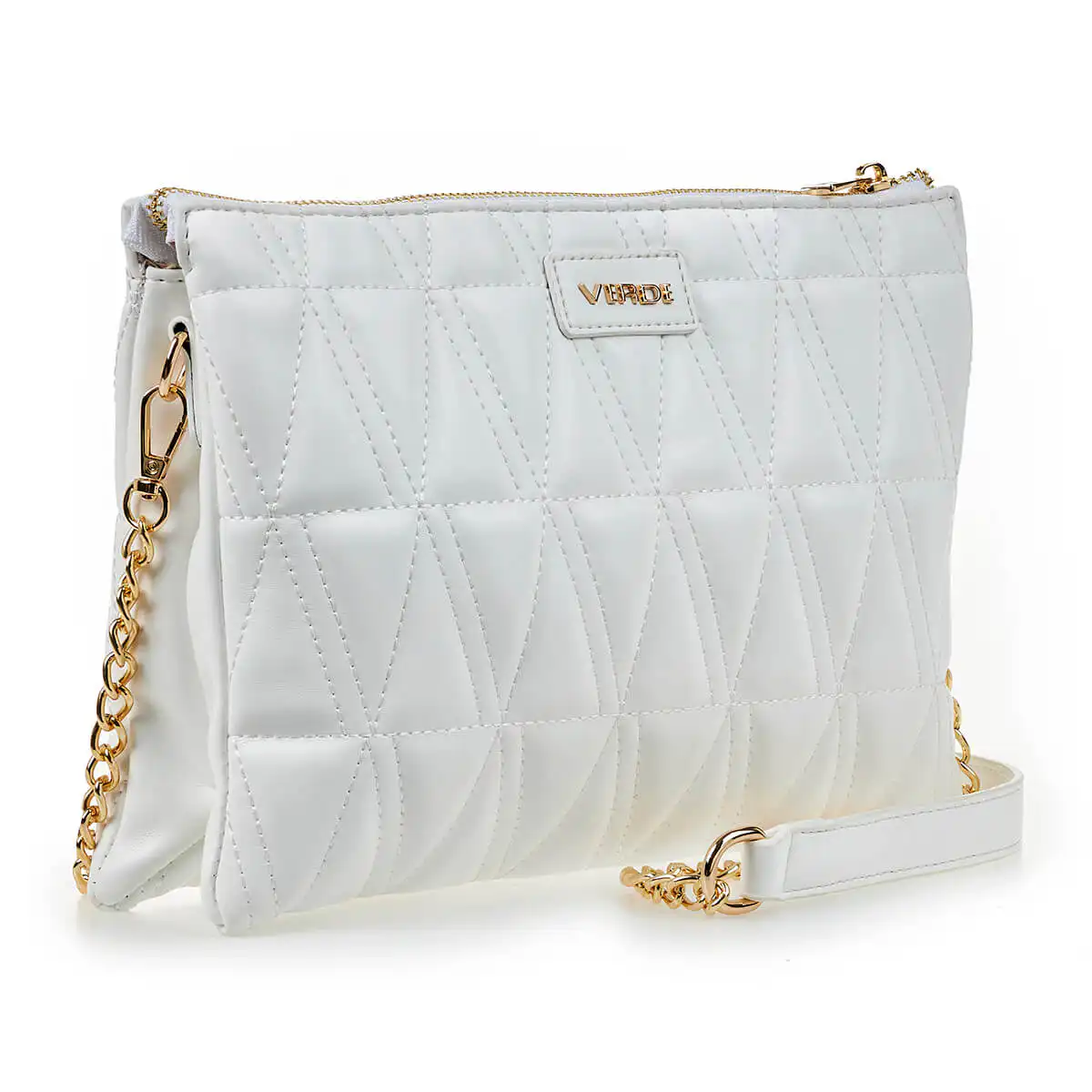 Verde Γυναικεία Τσάντα Χιαστί 16-6939 Ασημί