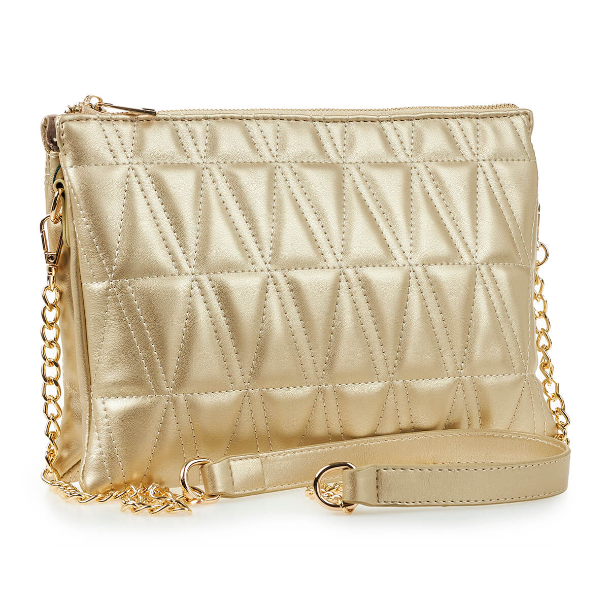 Verde Γυναικεία Τσάντα Χιαστί 16-6939 Ασημί