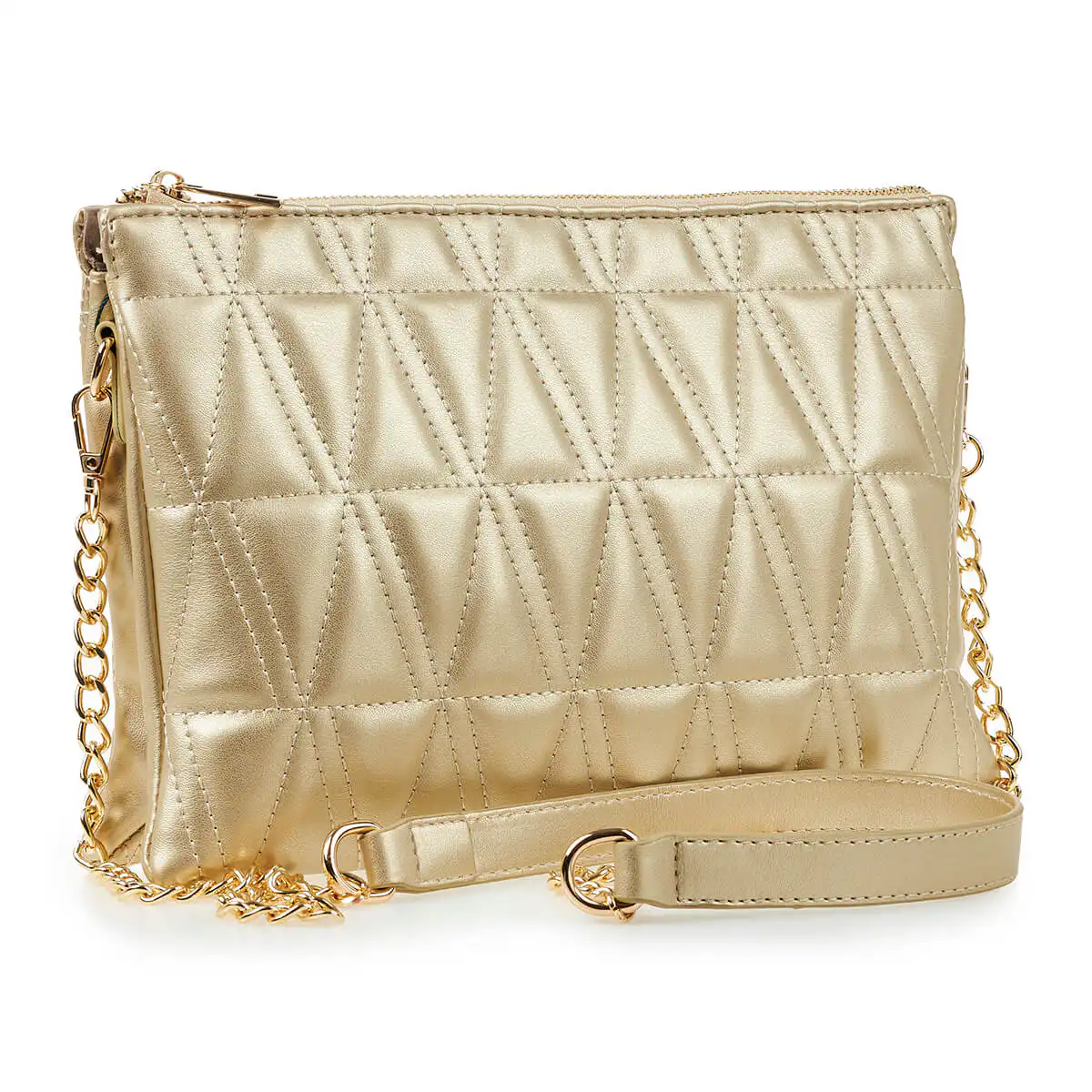 Verde Γυναικεία Τσάντα Χιαστί 16-6939 Ασημί