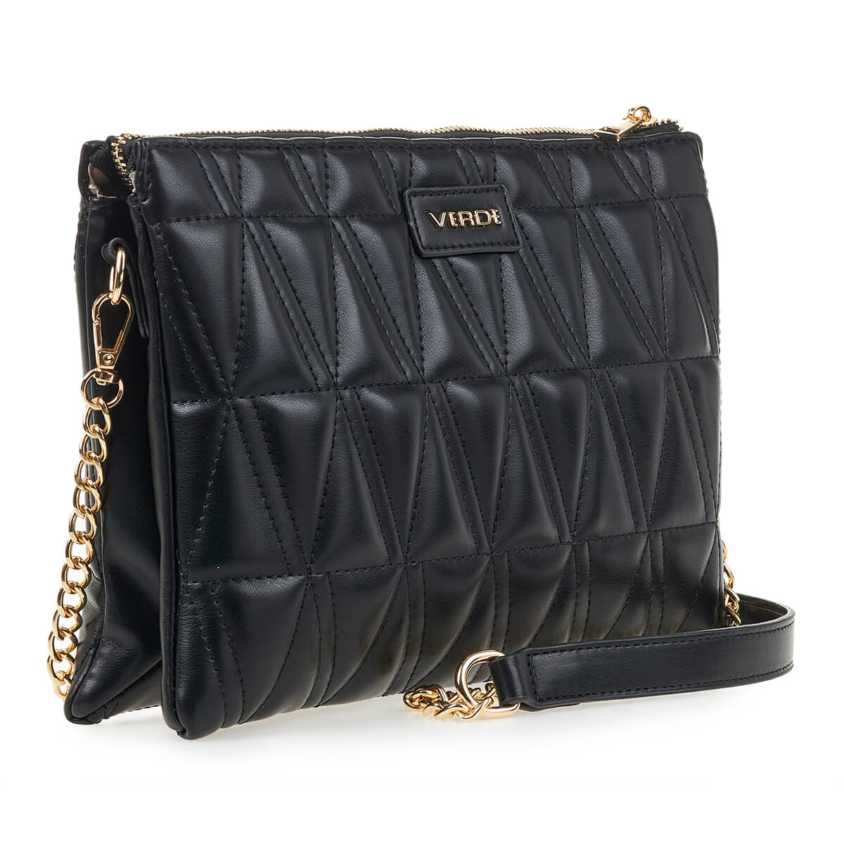 Verde Γυναικεία Τσάντα Χιαστί 16-6939 Ασημί