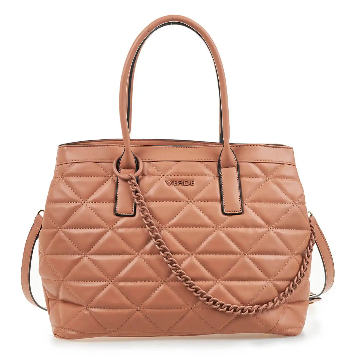 Verde Γυναικεία Τσάντα Χειρός 16-6947 Φυσικό Ρόζ