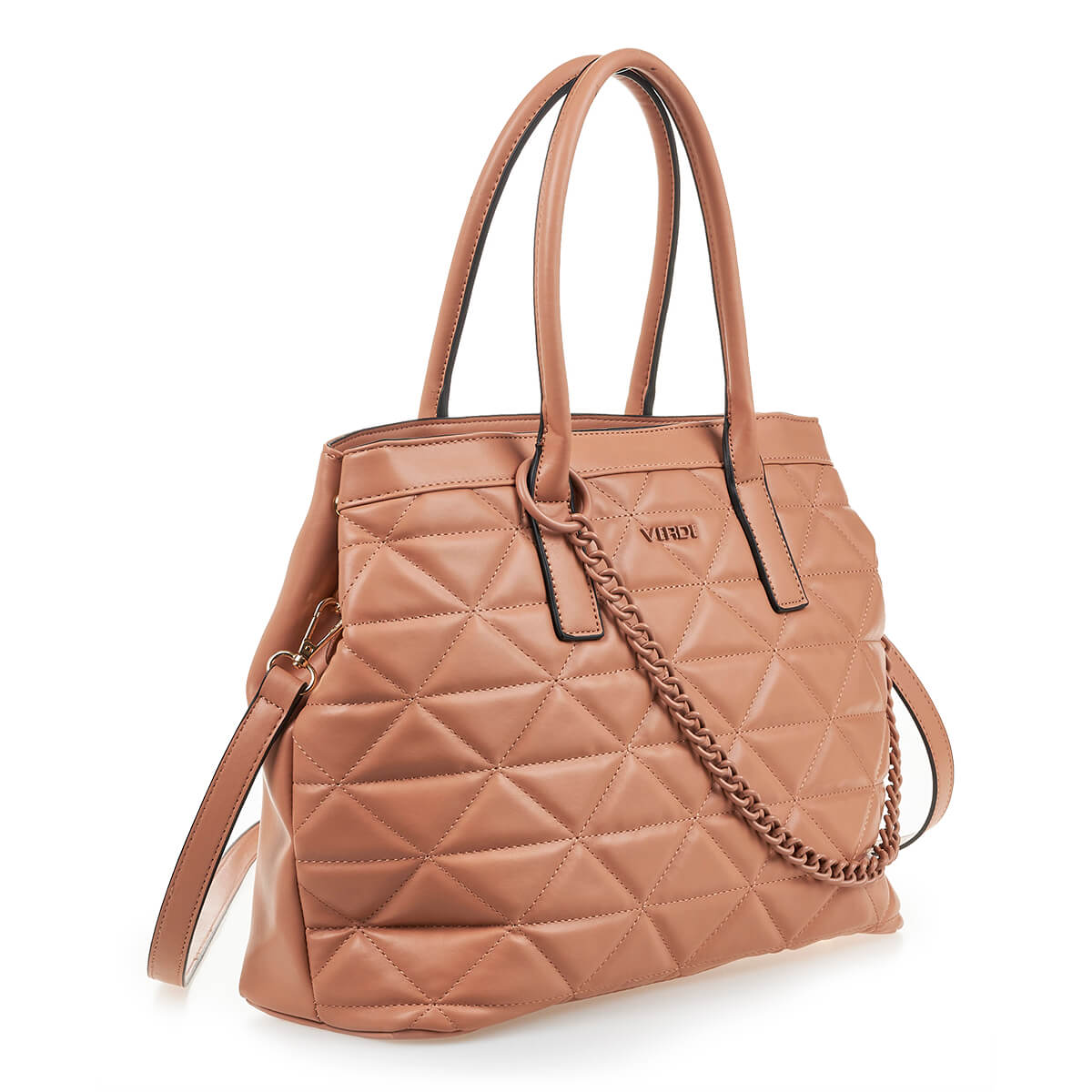 Verde Γυναικεία Τσάντα Χειρός 16-6947 Φυσικό Ρόζ