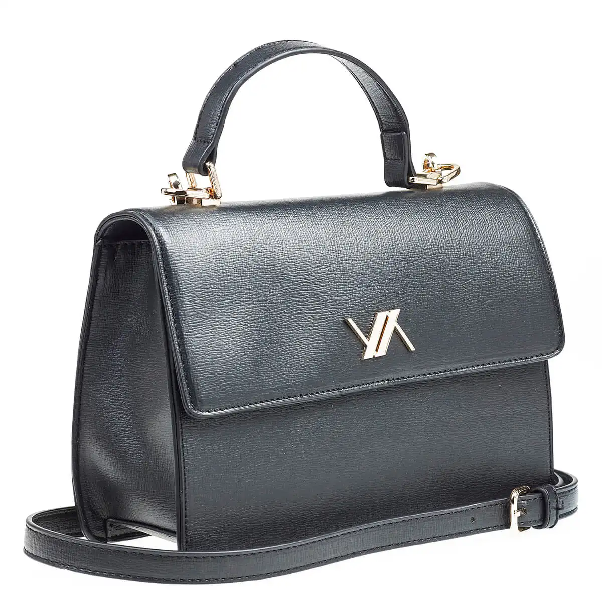 Verde Γυναικεία Τσάντα Χιαστί 16-6983 Μαύρο