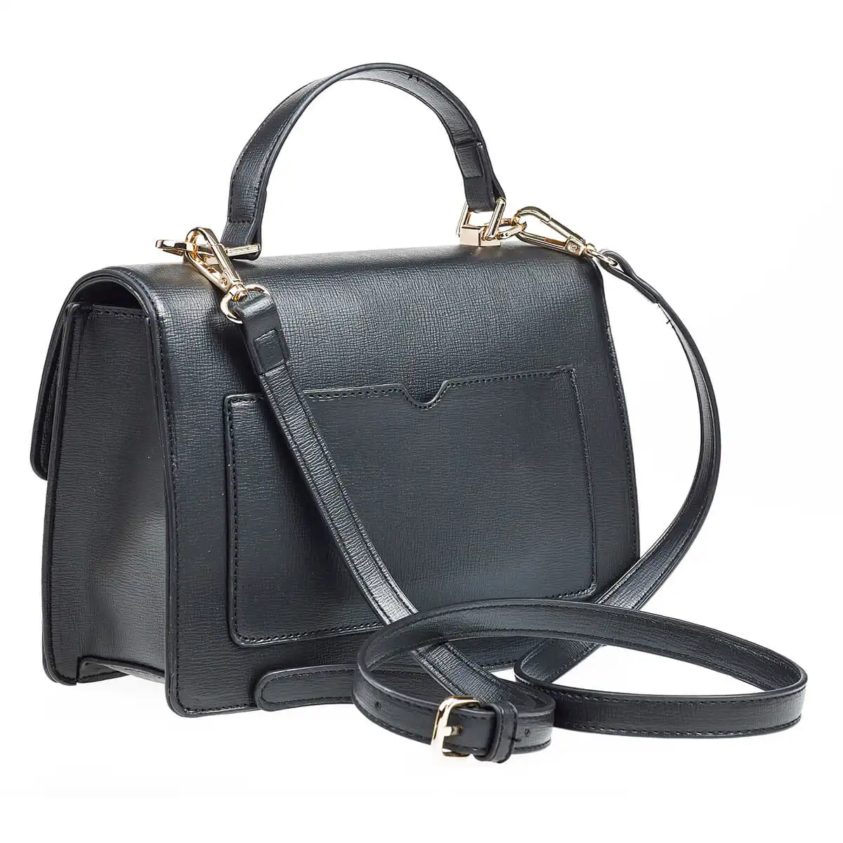 Verde Γυναικεία Τσάντα Χιαστί 16-6983 Μαύρο