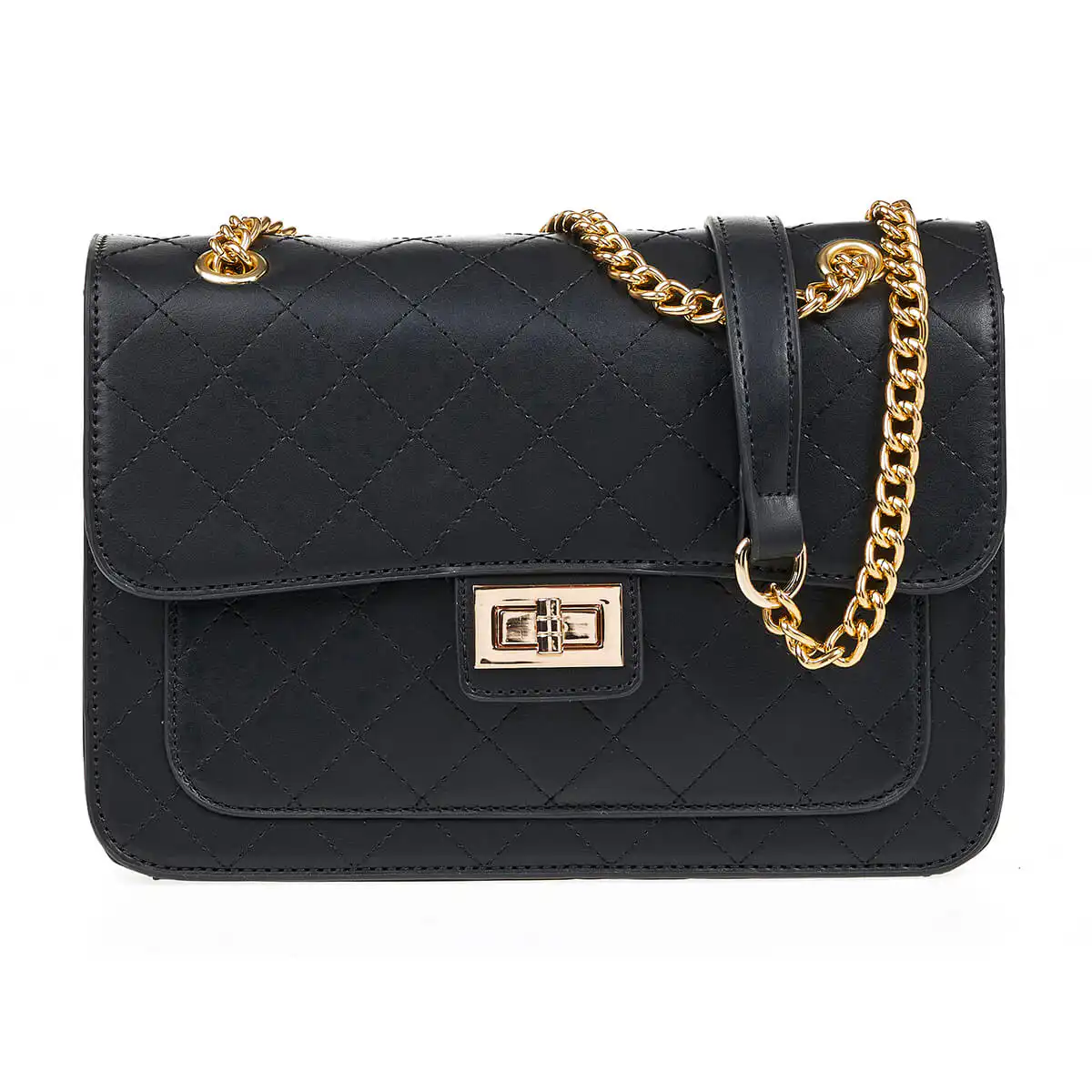 Verde Γυναικεία Τσάντα Ώμου 16-7002 Μαύρο