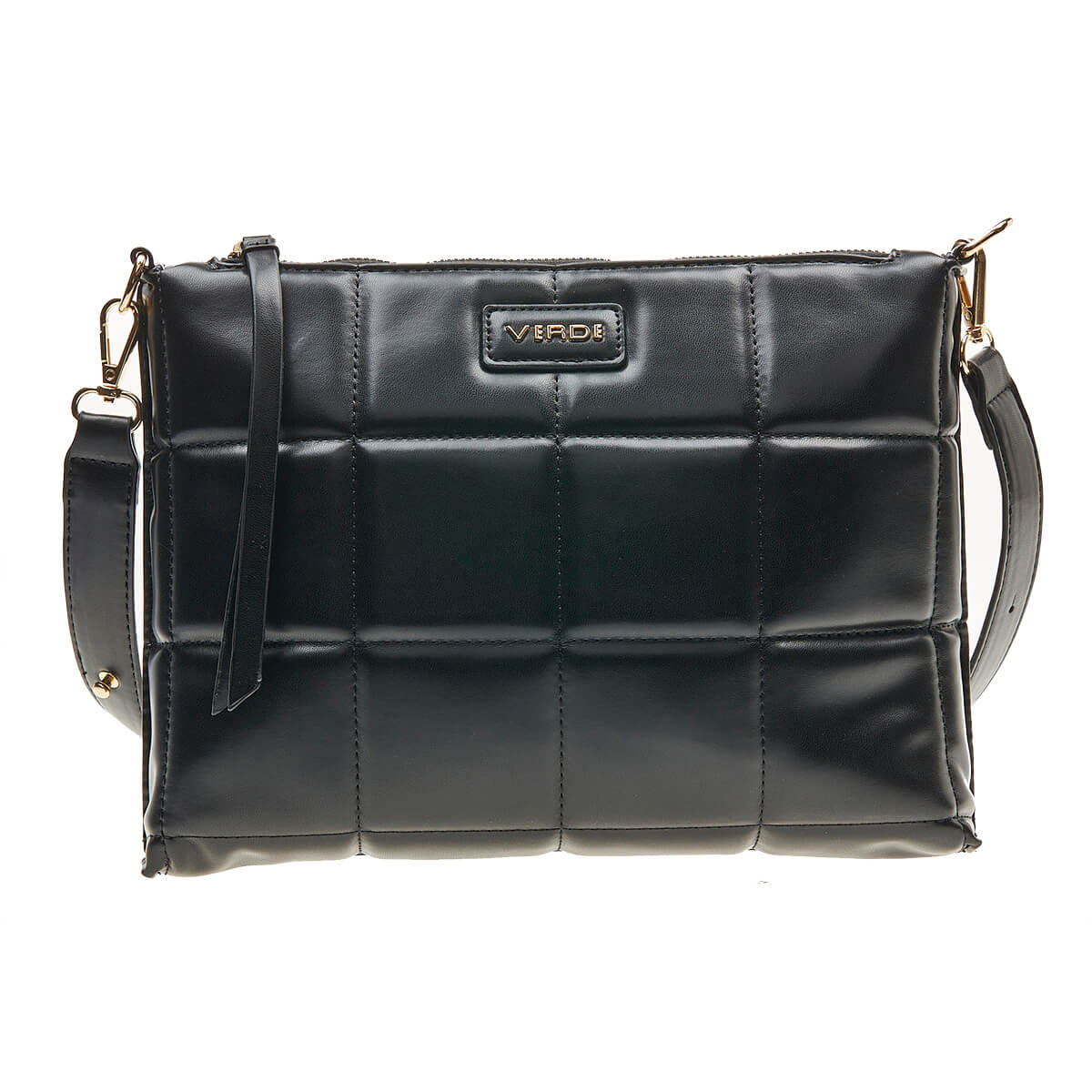 Verde Γυναικεία Τσάντα Χιαστί 16-7009 Μαύρο