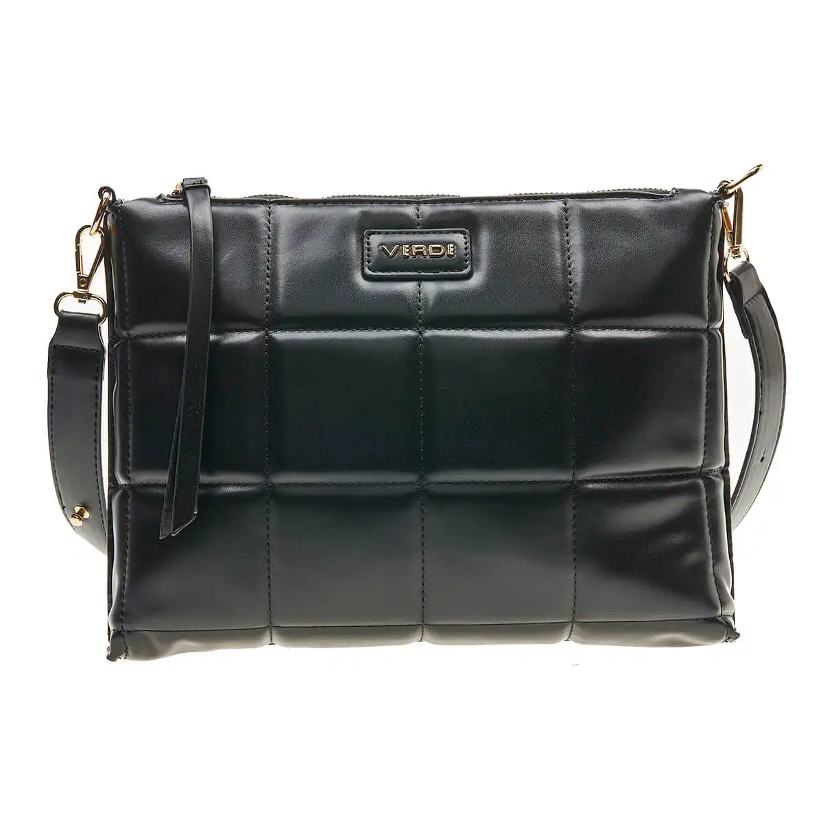 Verde Γυναικεία Τσάντα Χιαστί 16-7009 Μαύρο