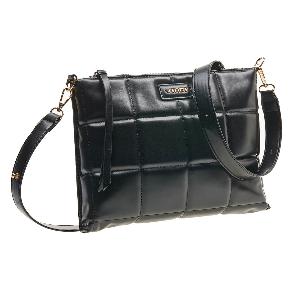 Verde Γυναικεία Τσάντα Χιαστί 16-7009 Μαύρο