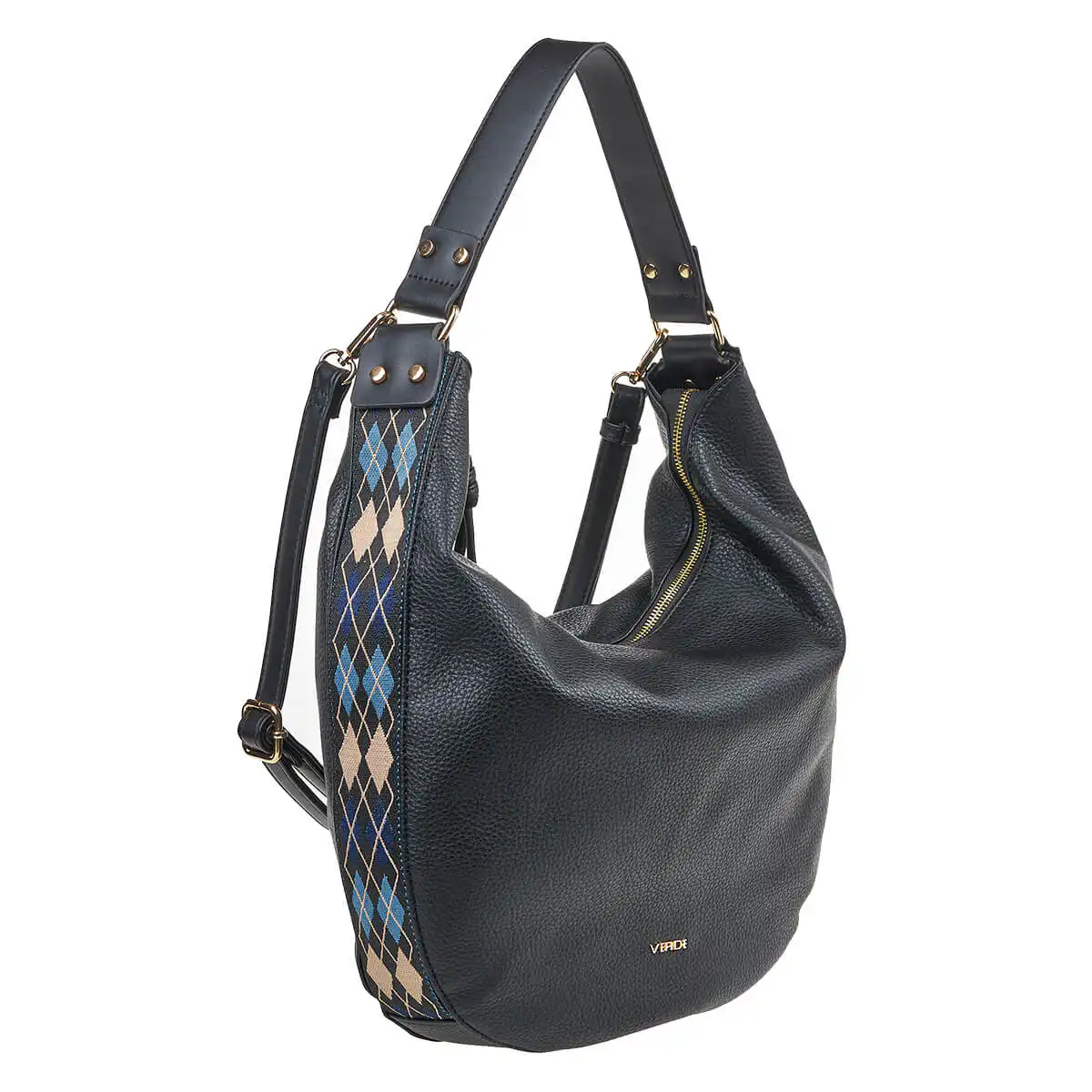 Verde Γυναικεία Τσάντα Ώμου 16-7023 Μαύρο