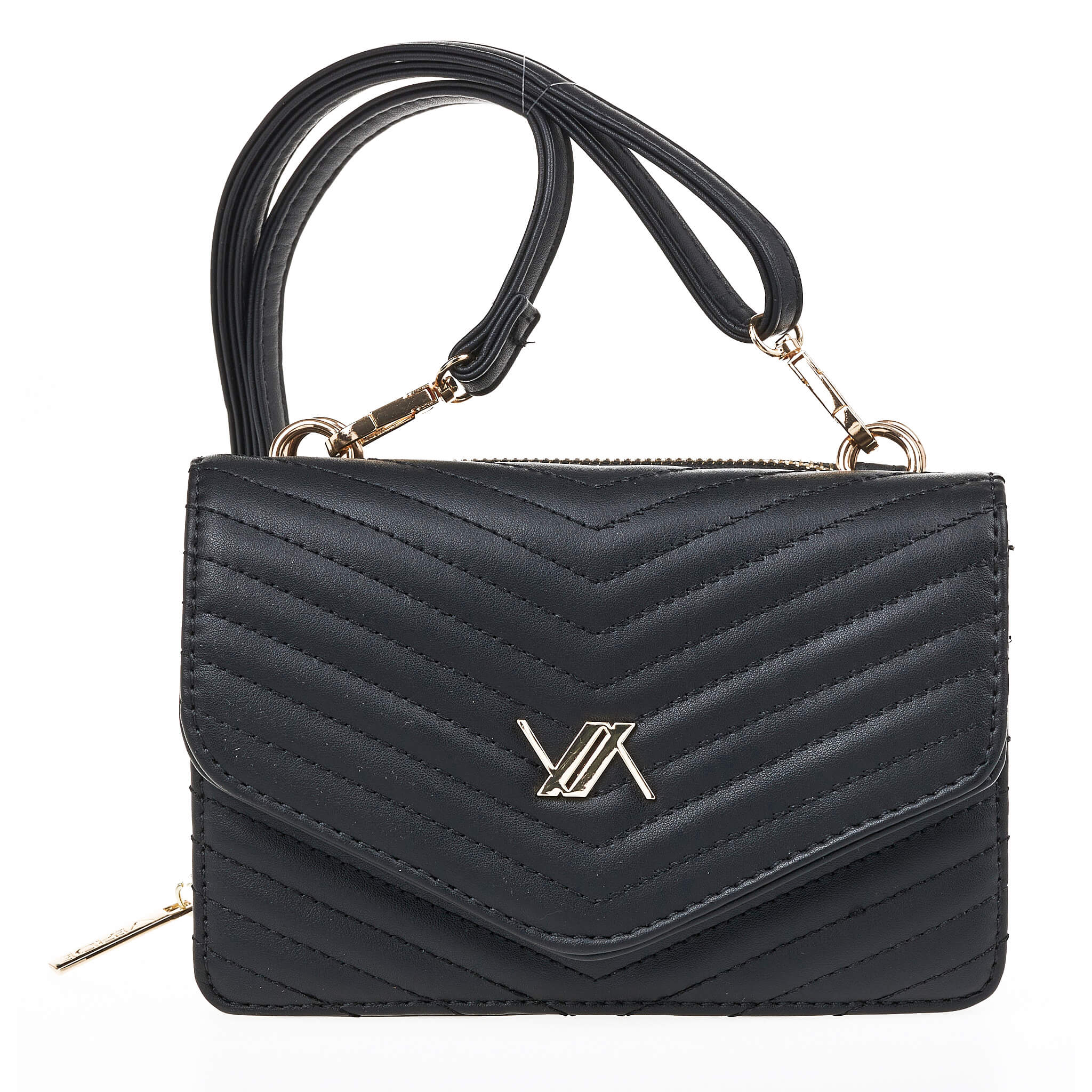 Verde Γυναικεία Τσάντα Χιαστί 16-7044 Μαύρο