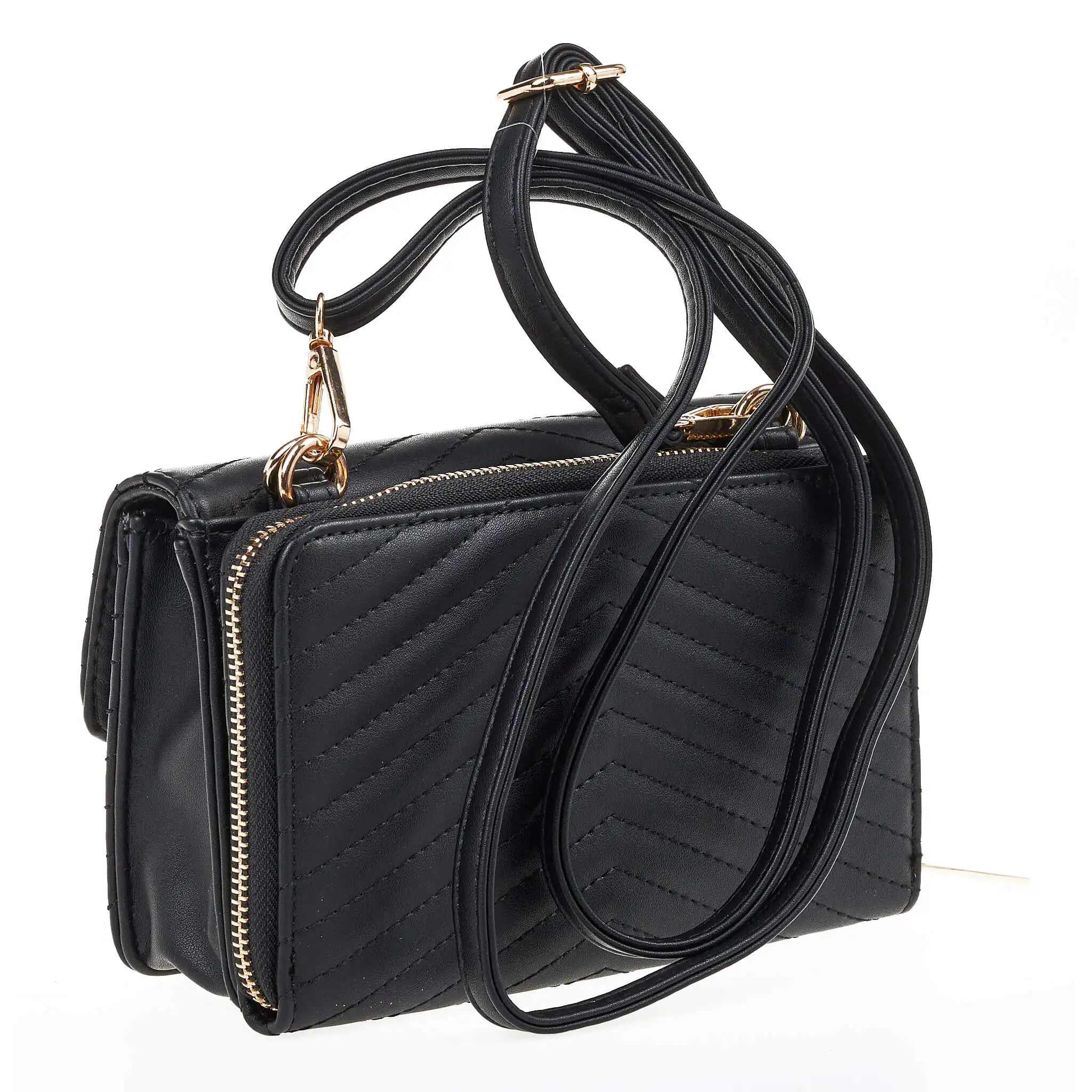 Verde Γυναικεία Τσάντα Χιαστί 16-7044 Μαύρο