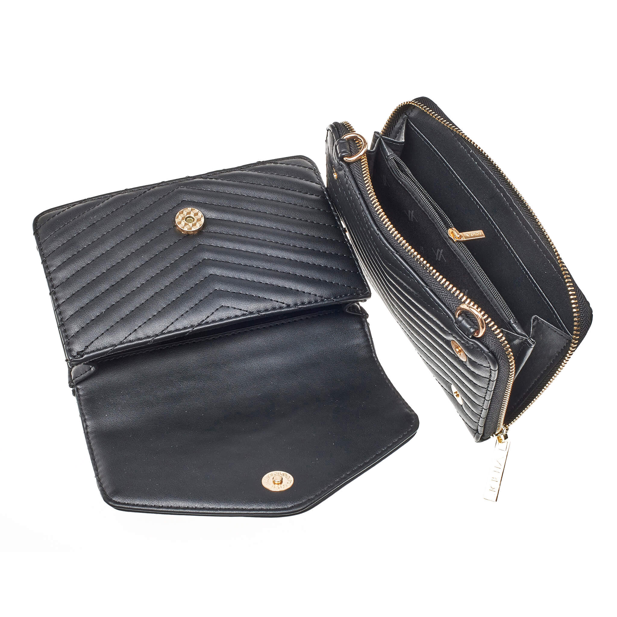 Verde Γυναικεία Τσάντα Χιαστί 16-7044 Μαύρο