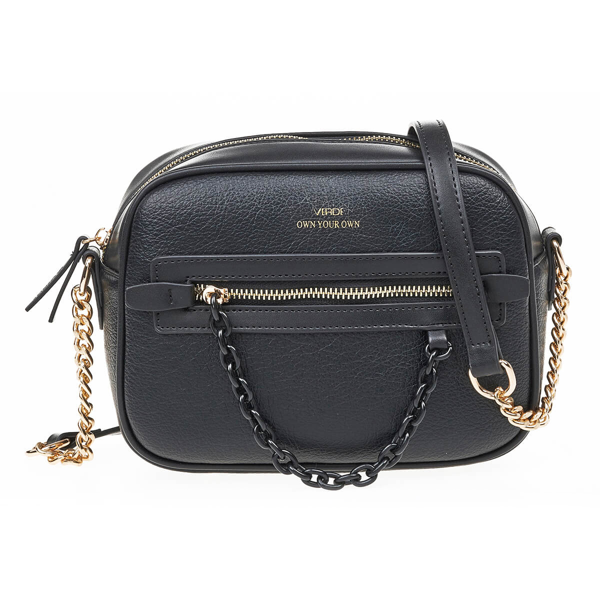 Verde Γυναικεία Τσάντα Χιαστί 16-7056 Μαύρο