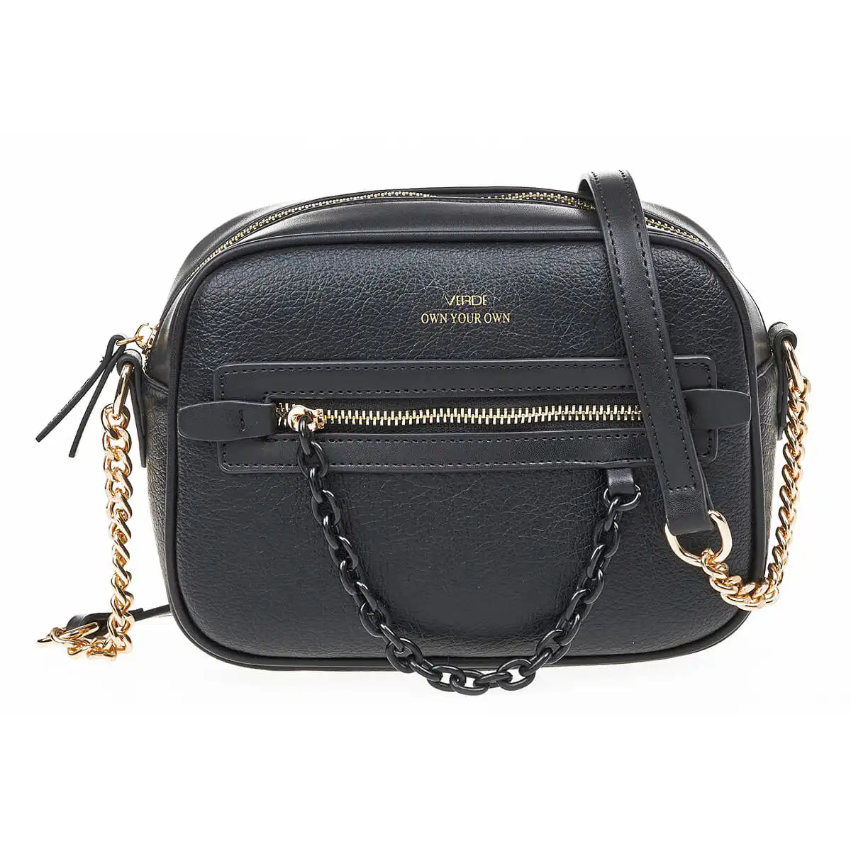 Verde Γυναικεία Τσάντα Χιαστί 16-7056 Μαύρο