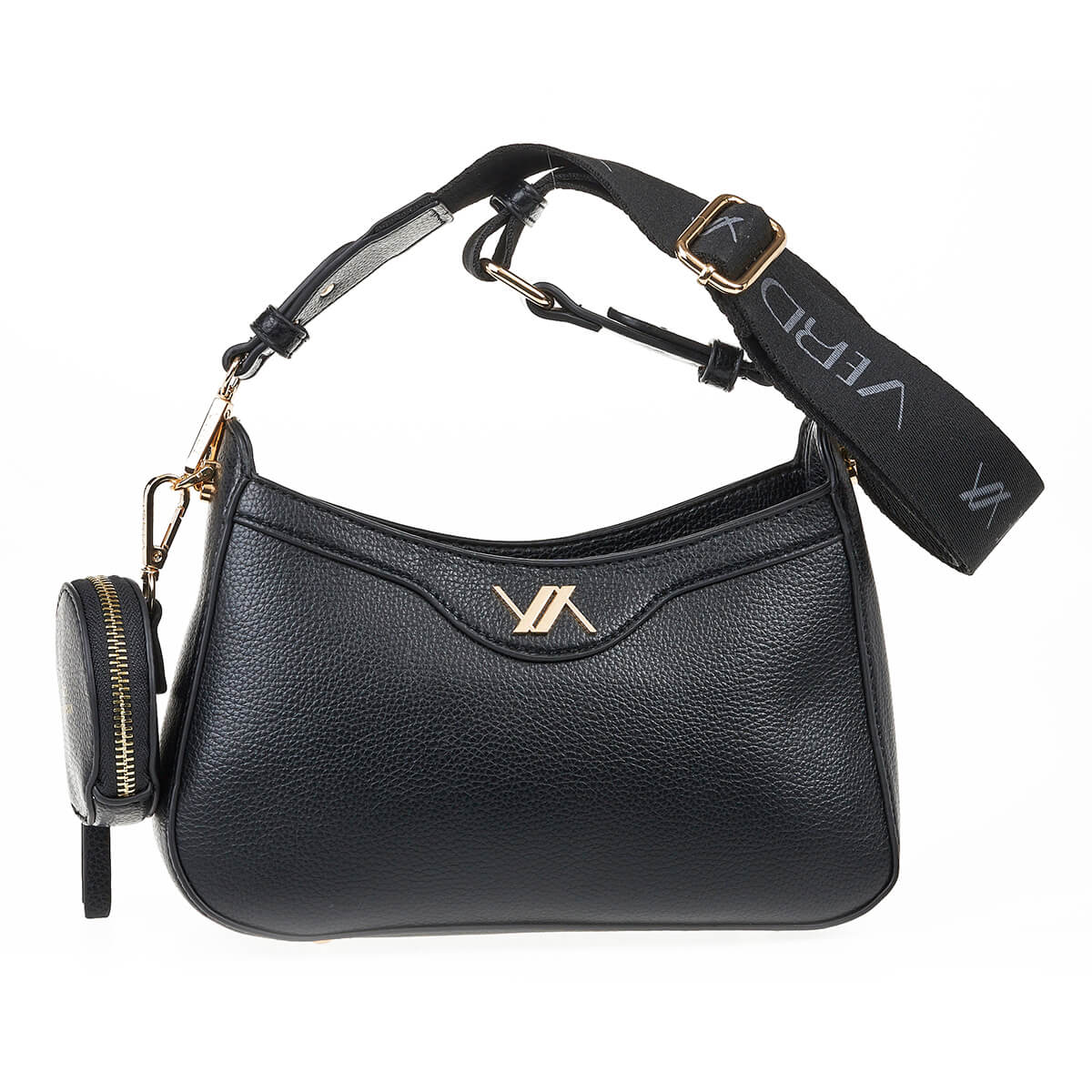 Verde Γυναικεία Τσάντα Χιαστί 16-7059 Μαύρο