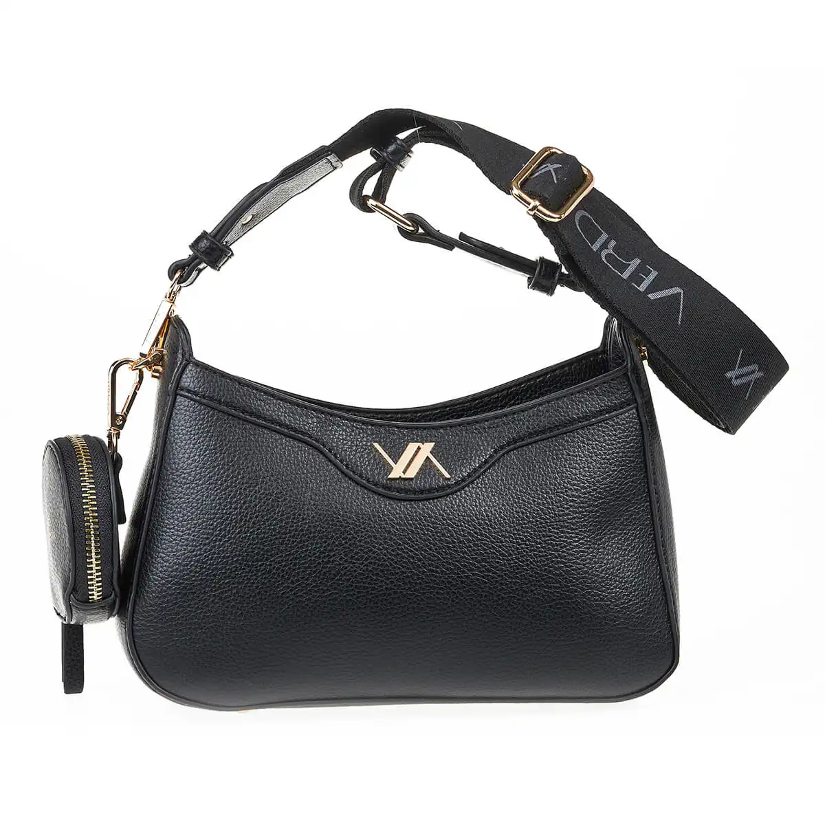 Verde Γυναικεία Τσάντα Χιαστί 16-7059 Μαύρο