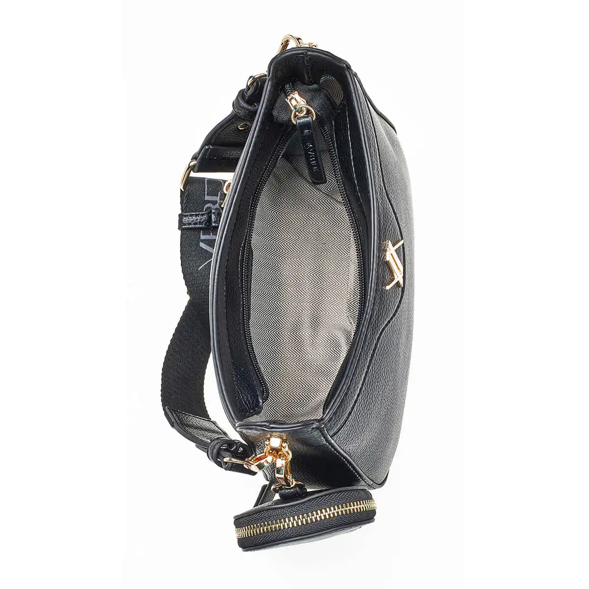 Verde Γυναικεία Τσάντα Χιαστί 16-7059 Μαύρο