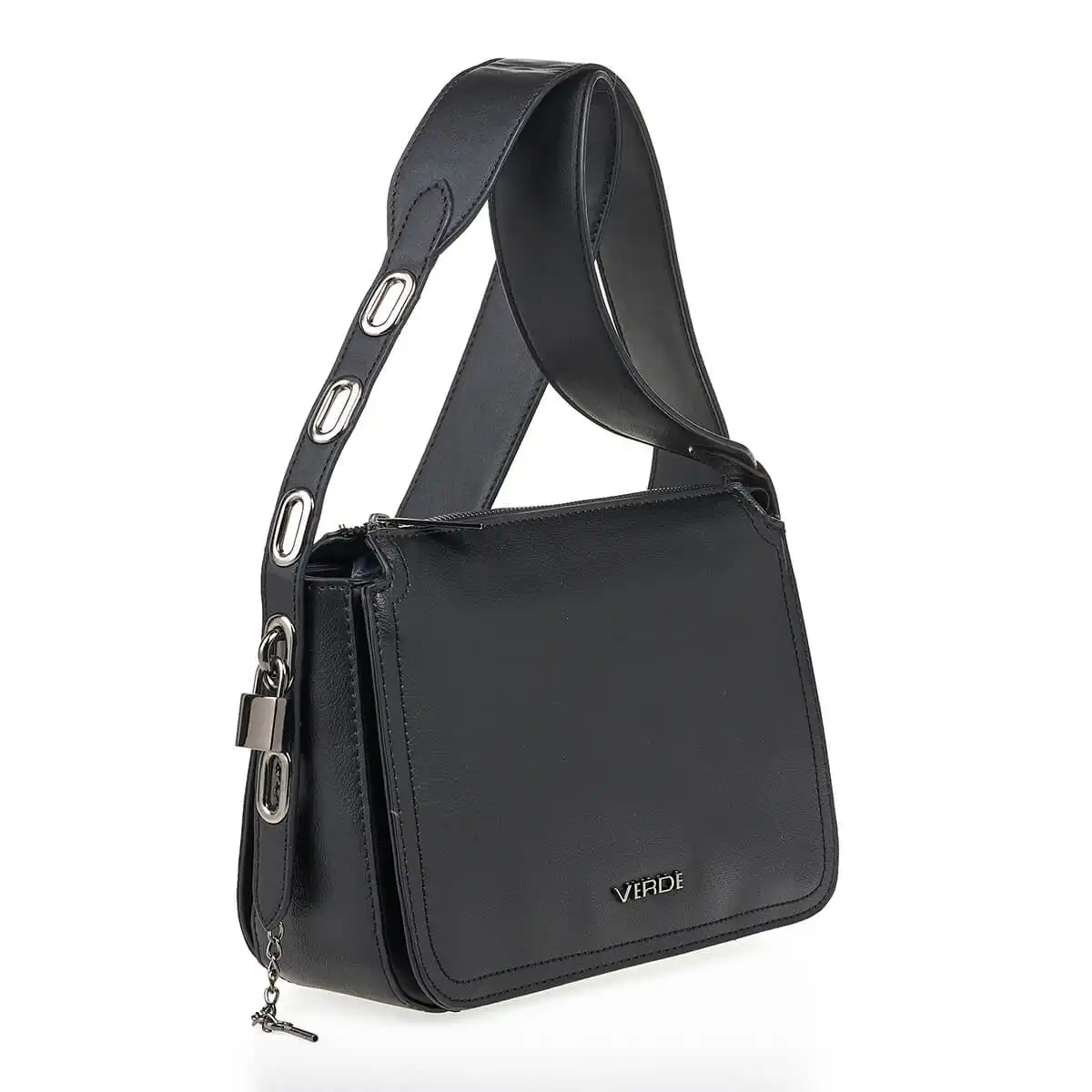 Verde Γυναικεία Τσάντα Ώμου 16-7066 Μαύρο