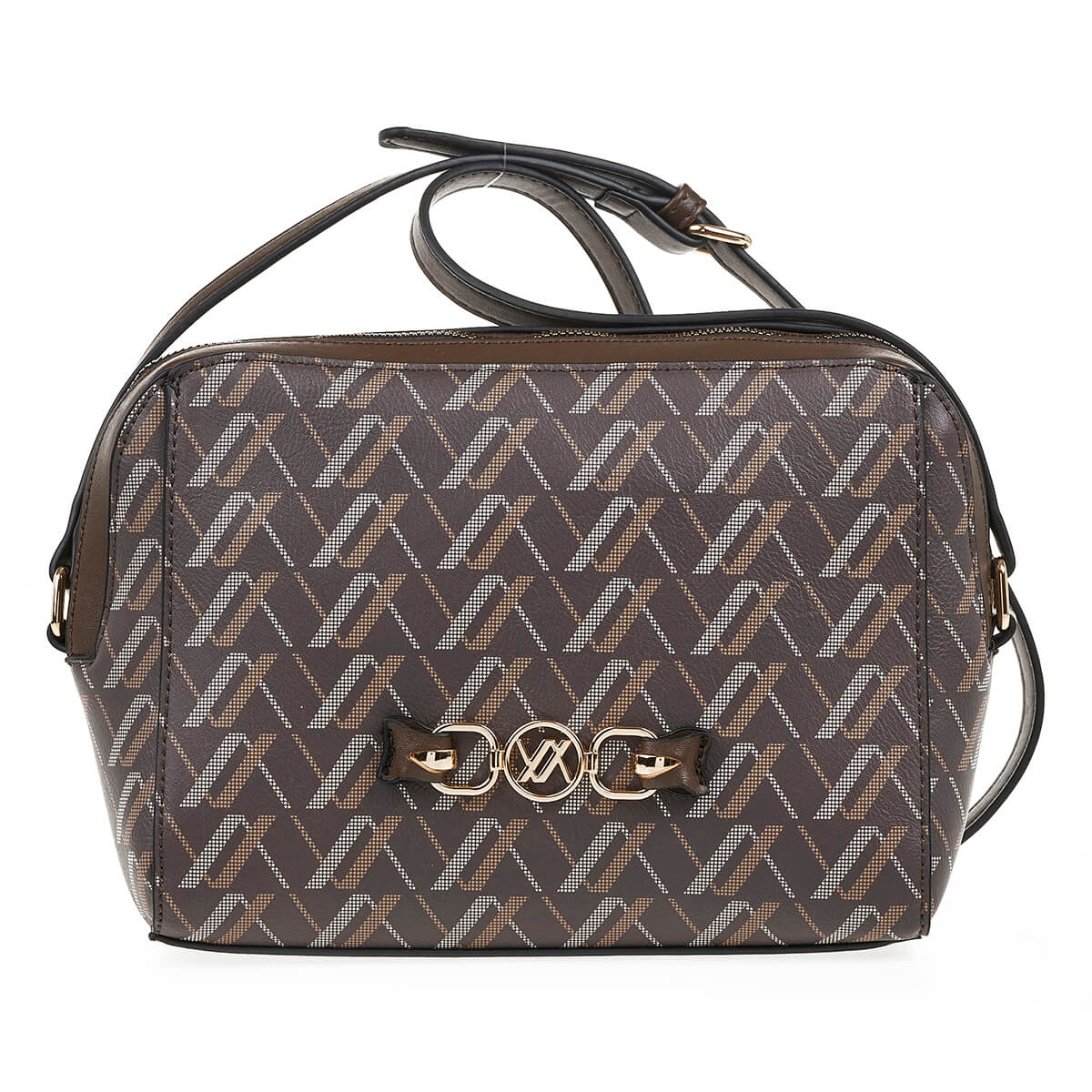 Verde Γυναικεία Τσάντα Χιαστί 16-7082 Καφέ