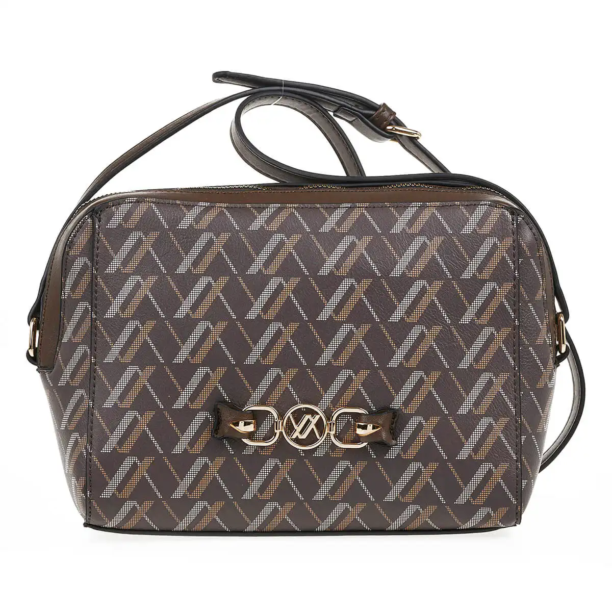 Verde Γυναικεία Τσάντα Χιαστί 16-7082 Καφέ