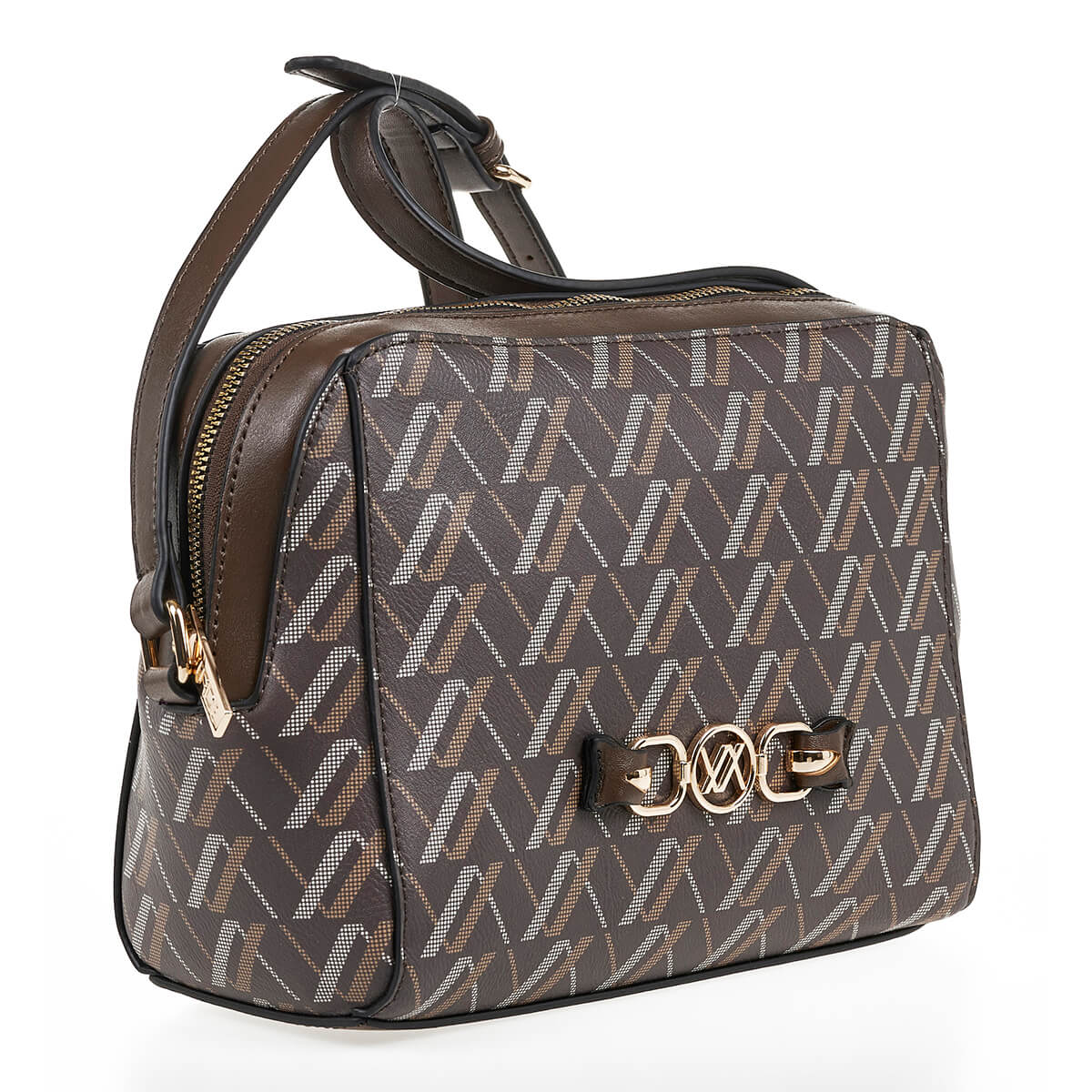 Verde Γυναικεία Τσάντα Χιαστί 16-7082 Καφέ