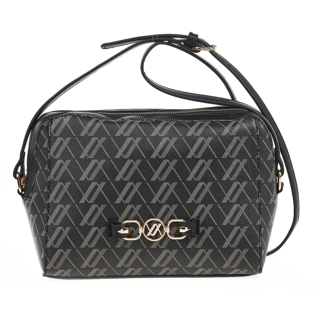 Verde Γυναικεία Τσάντα Χιαστί 16-7082 Μαύρο