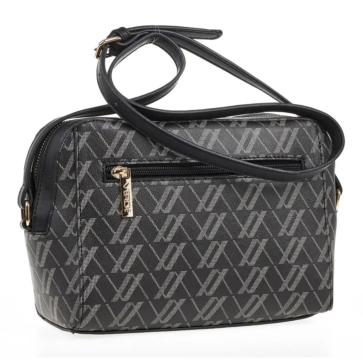 Verde Γυναικεία Τσάντα Χιαστί 16-7082 Μαύρο