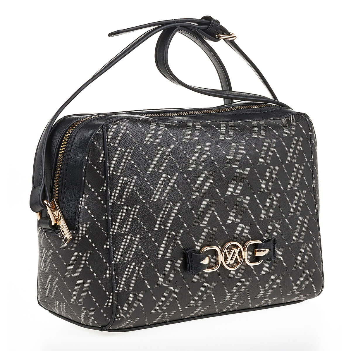 Verde Γυναικεία Τσάντα Χιαστί 16-7082 Μαύρο