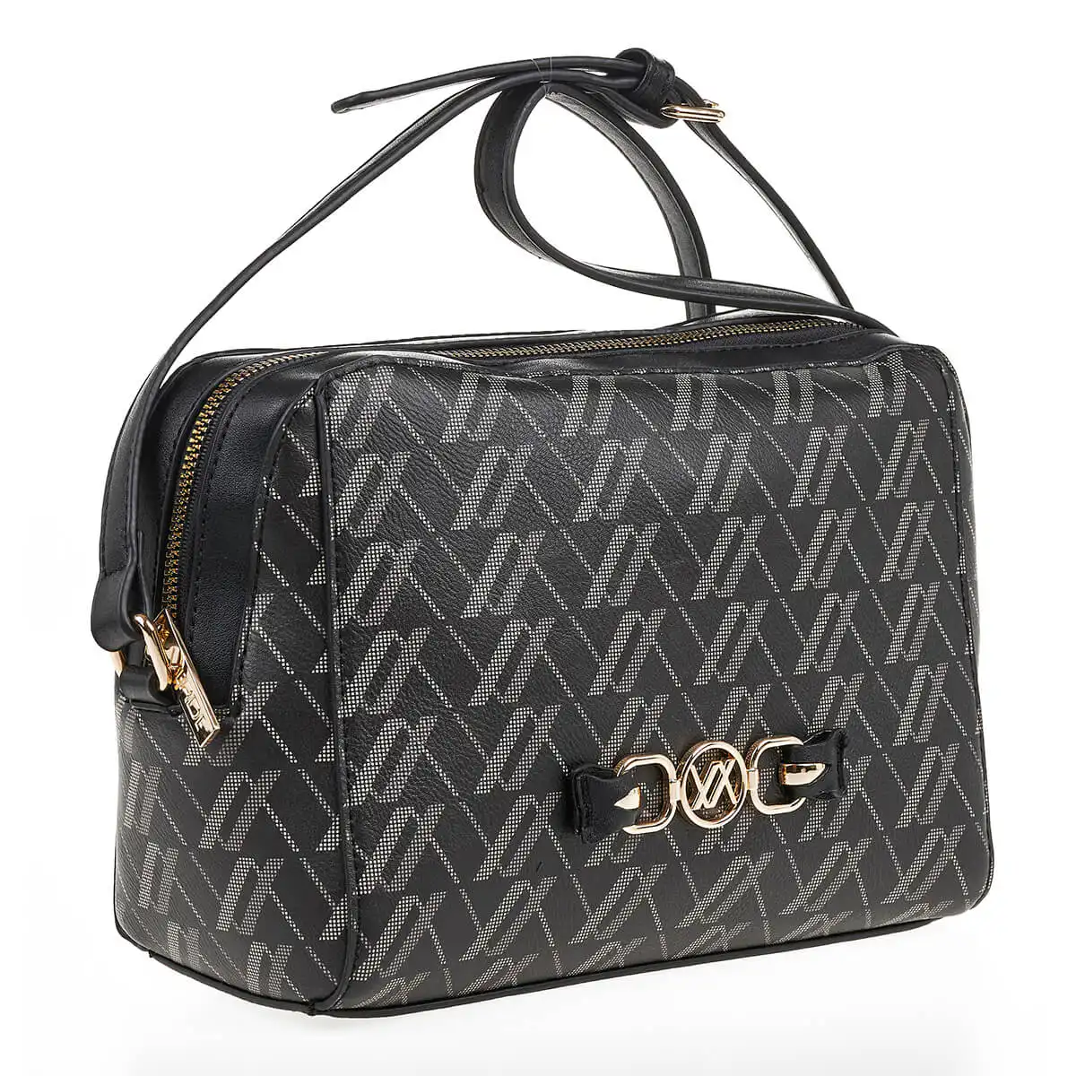 Verde Γυναικεία Τσάντα Χιαστί 16-7082 Μαύρο