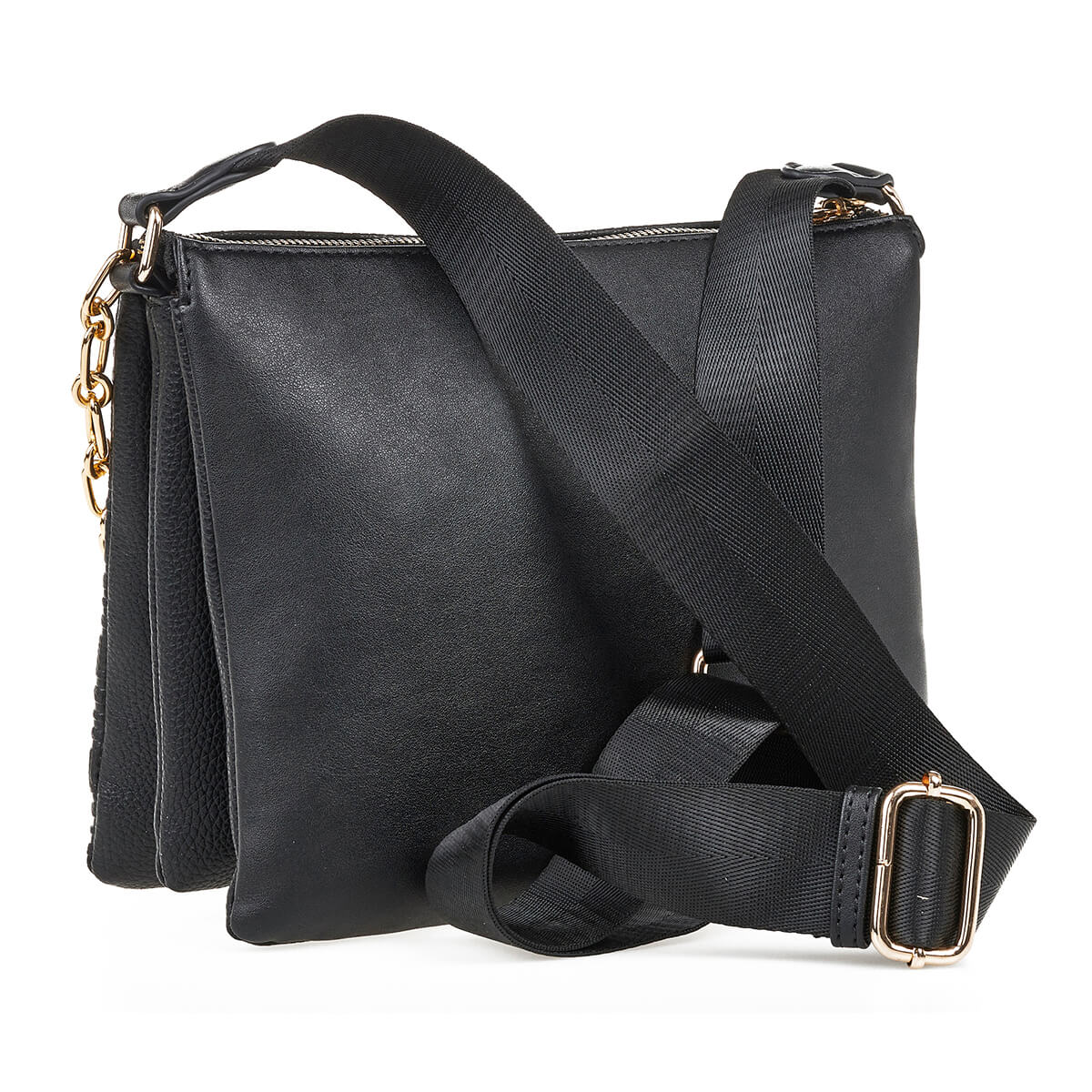 Verde Γυναικεία Τσάντα Χιαστί 16-7090 Μαύρο