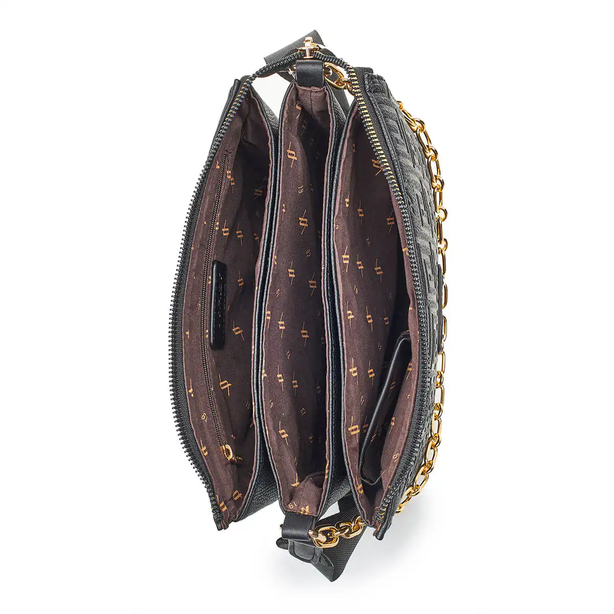 Verde Γυναικεία Τσάντα Χιαστί 16-7090 Μαύρο