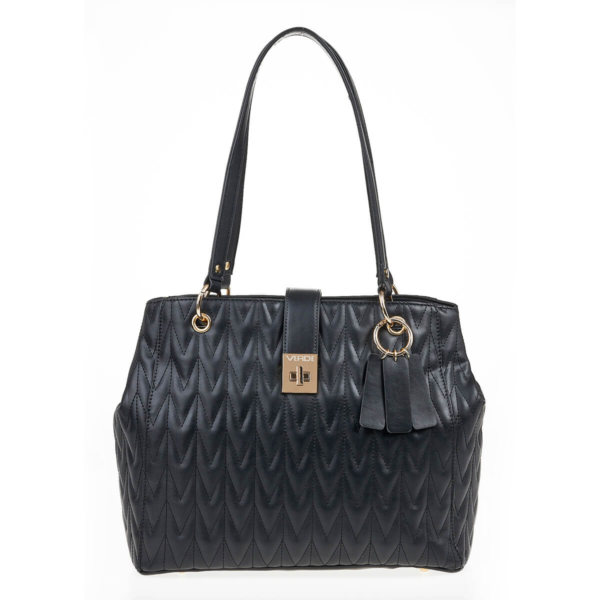 Verde Γυναικεία Τσάντα Ώμου 16-7093 Μαύρο