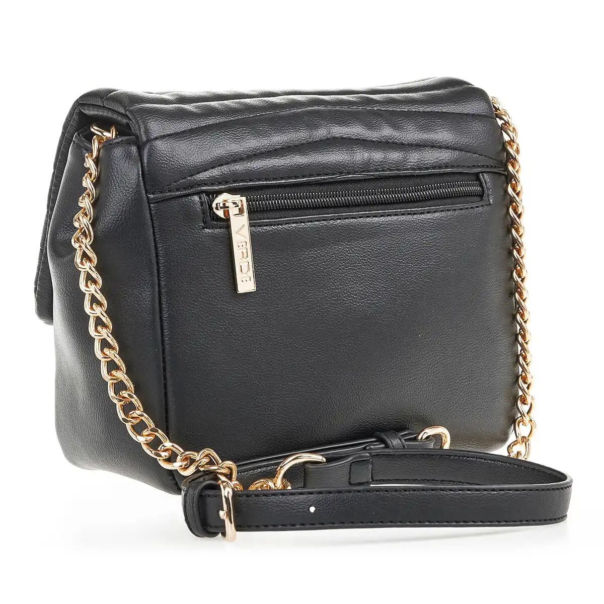 Verde Γυναικεία Τσάντα Χιαστί 16-7099 Μαύρο