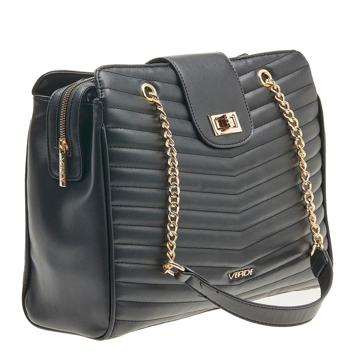 Verde Γυναικεία Τσάντα Ώμου 16-7100 Μαύρο