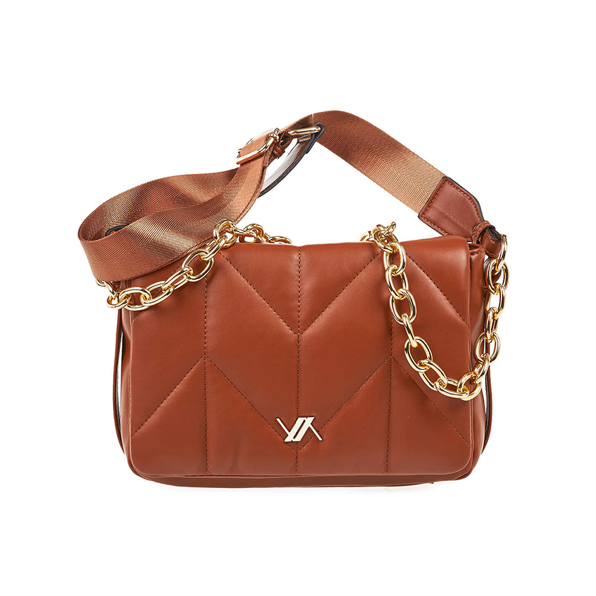 Verde Γυναικεία Τσάντα Ώμου 16-7116 Καμηλό