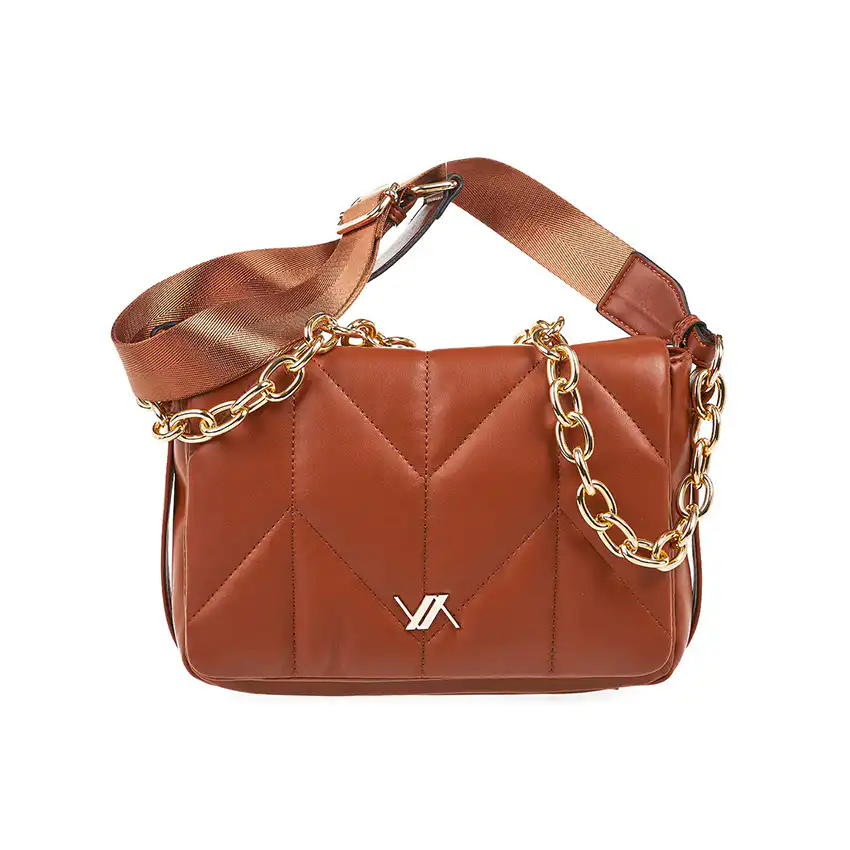 Verde Γυναικεία Τσάντα Ώμου 16-7116 Καμηλό