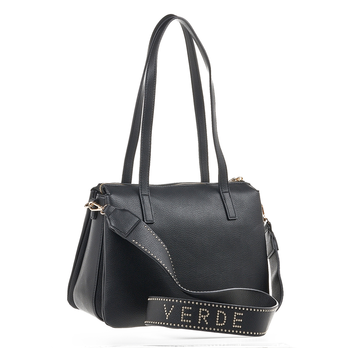 Verde Γυναικεία Τσάντα Ώμου 16-7140 Μαύρο