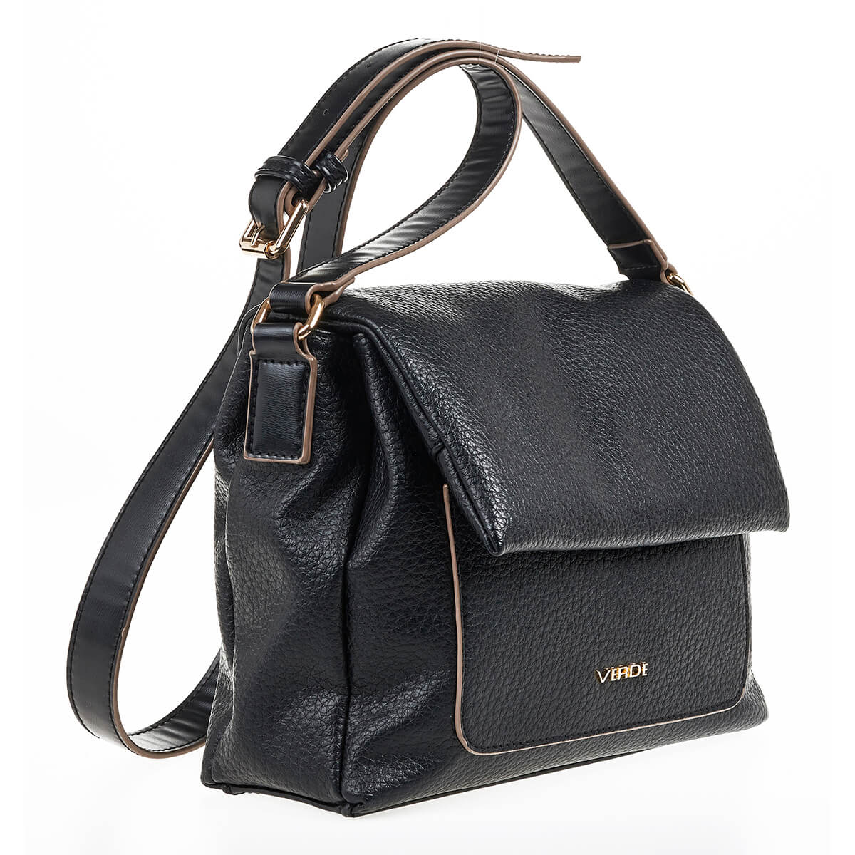 Verde Γυναικεία Τσάντα Ώμου 16-7175 Μαύρο