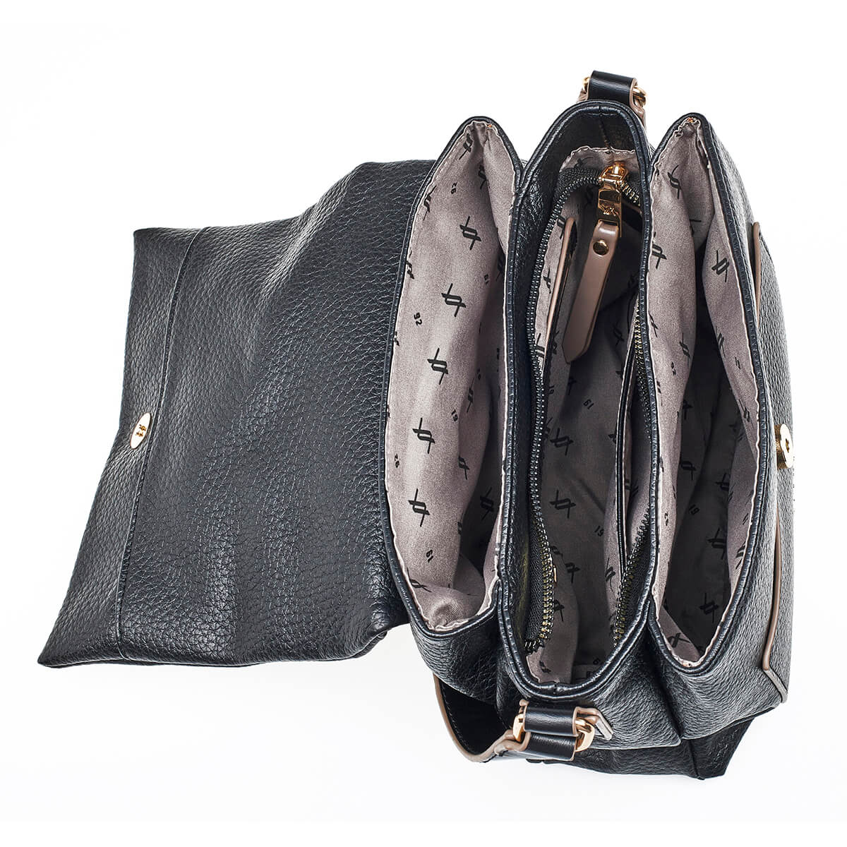 Verde Γυναικεία Τσάντα Ώμου 16-7175 Μαύρο