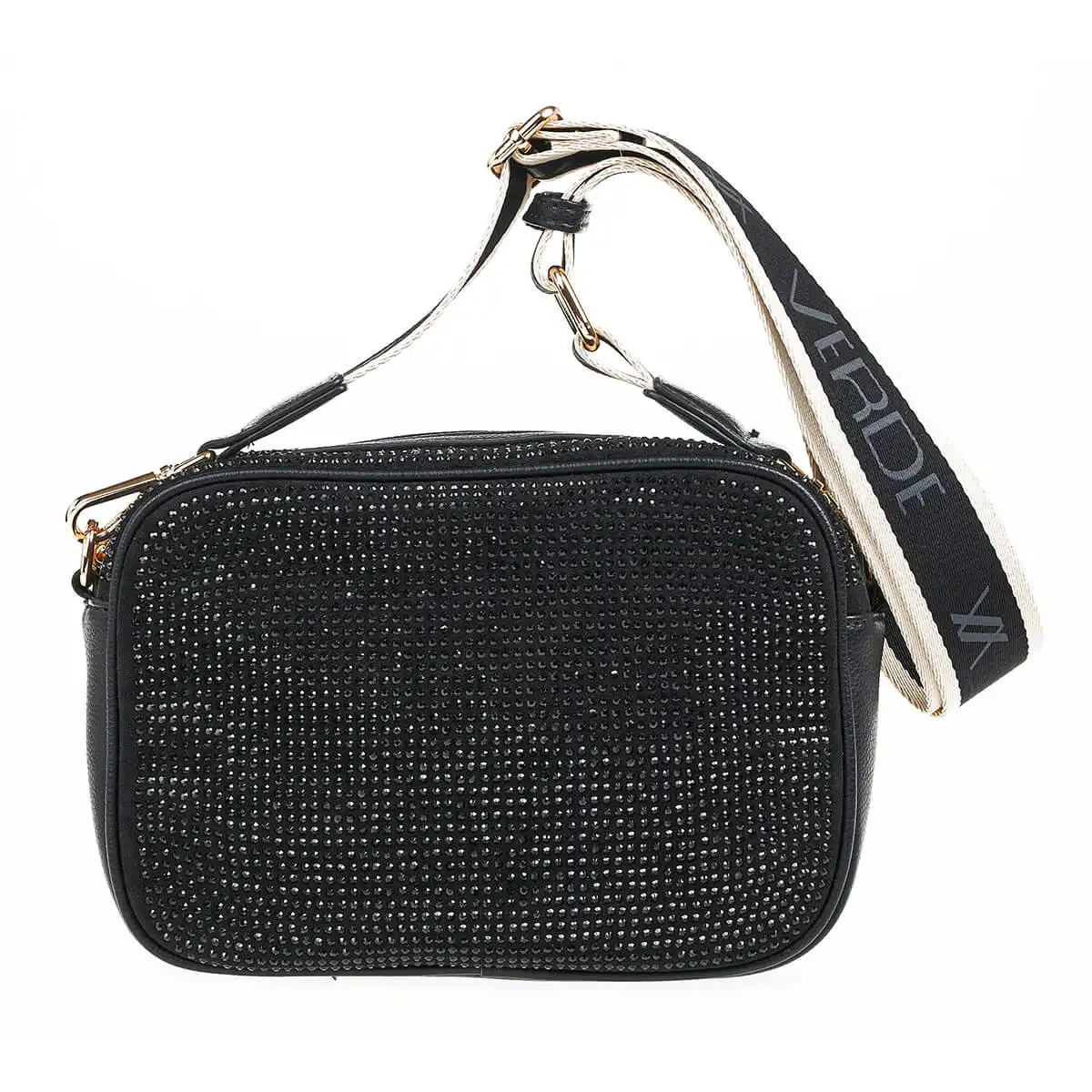 Verde Γυναικεία Τσάντα Χιαστί 16-7177 Μαύρο