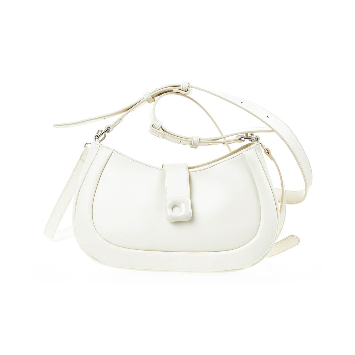 Verde Γυναικεία Τσάντα Χιαστί 16-7180 Άσπρο