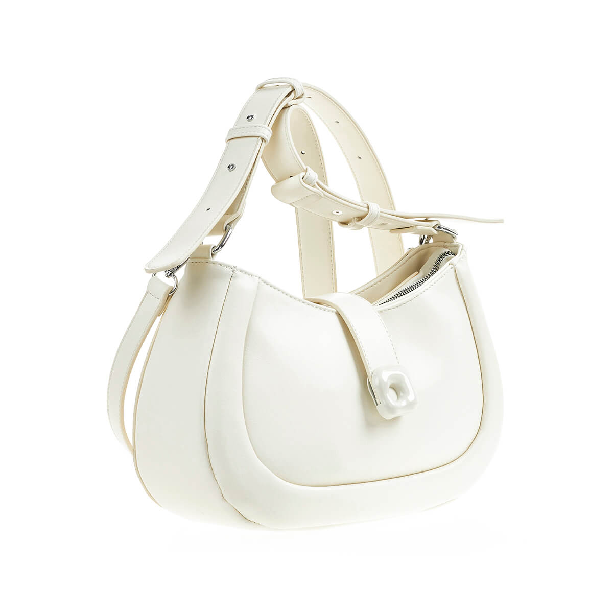 Verde Γυναικεία Τσάντα Χιαστί 16-7180 Άσπρο