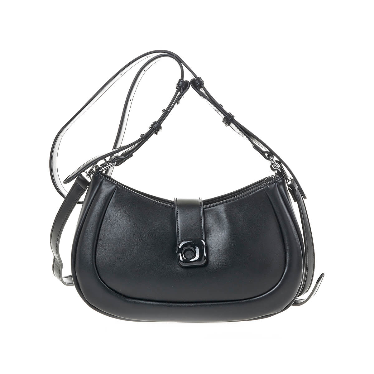 Verde Γυναικεία Τσάντα Χιαστί 16-7180 Μαύρο